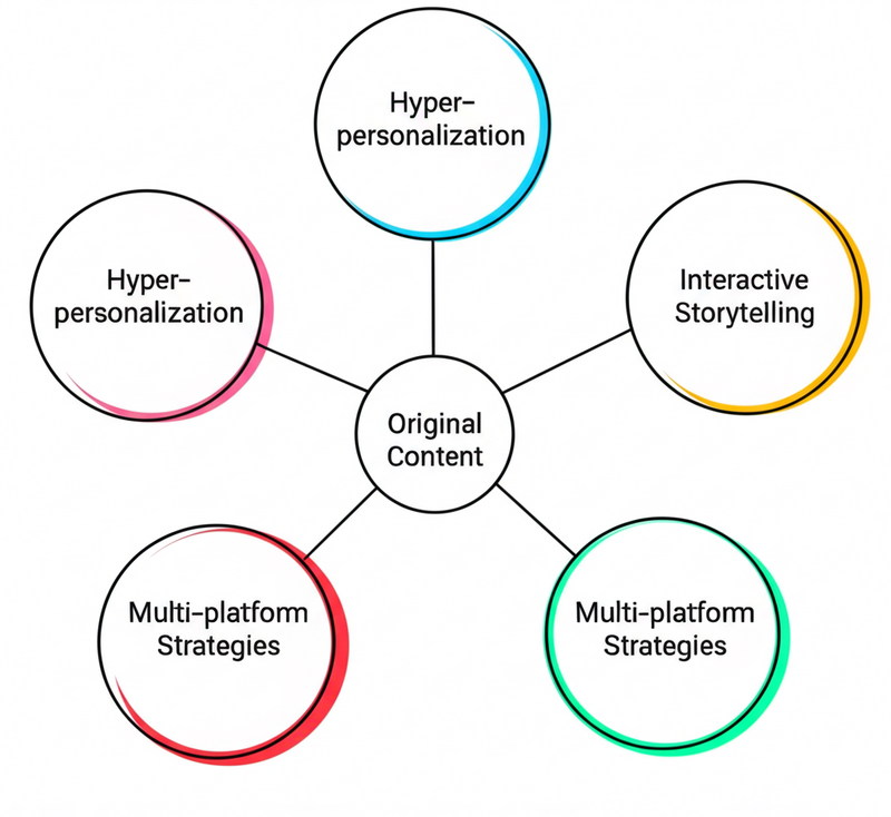 Infographic showing emerging trends in original content creation.