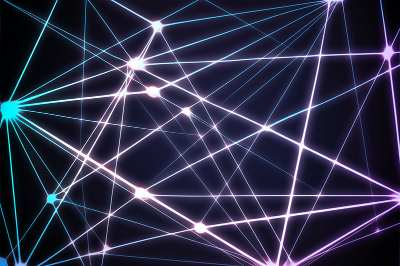 Abstract representation of a large language model's neural network structure.